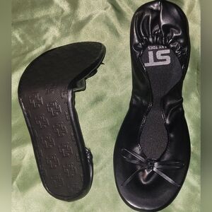 Silky Toes Foldable Trendy Black Ballet Flats for Women, Large